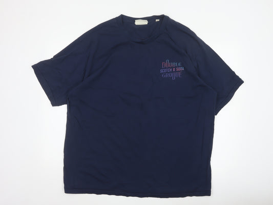 Scotch & Soda Men’s Navy 3XL Dance All Night Graphic T-Shirt