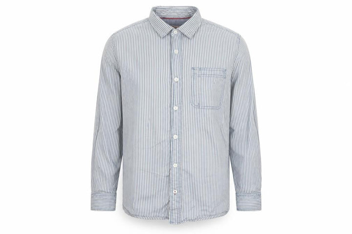 Fat Face Men's Blue White Striped L Long Sleeve Button-Up Shirt