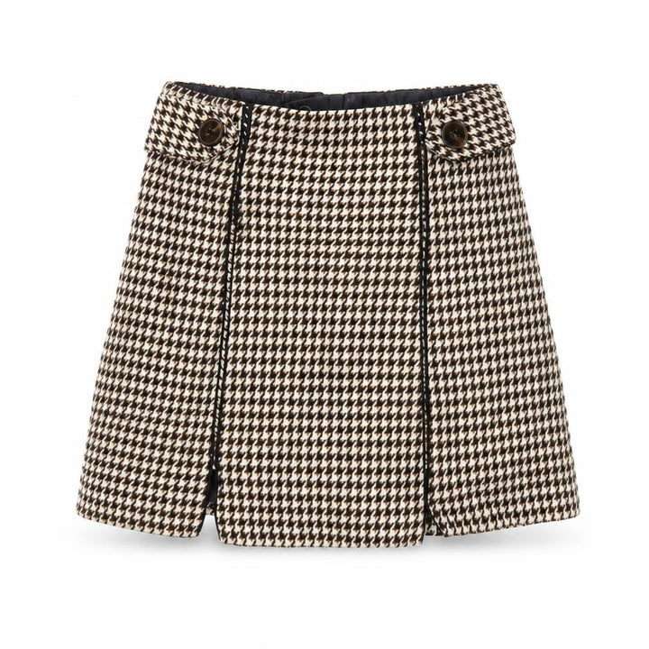 Topshop Women’s Multicoloured Check Tweed Skort Petite UK 8 High Rise