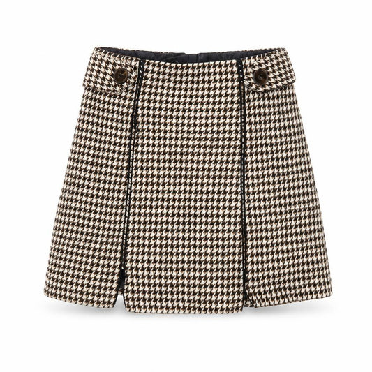 Topshop Women’s Multicoloured Check Tweed Skort Petite UK 8 High Rise