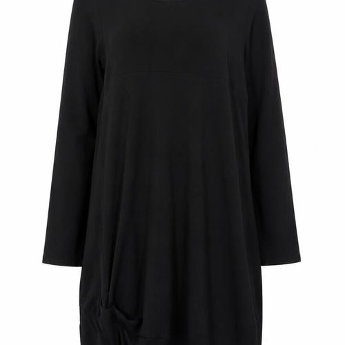 Crea Concept Women Black UK 12 Long Sleeve Scoop Neck Sheath Dress
