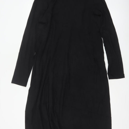 Crea Concept Women Black UK 12 Long Sleeve Scoop Neck Sheath Dress