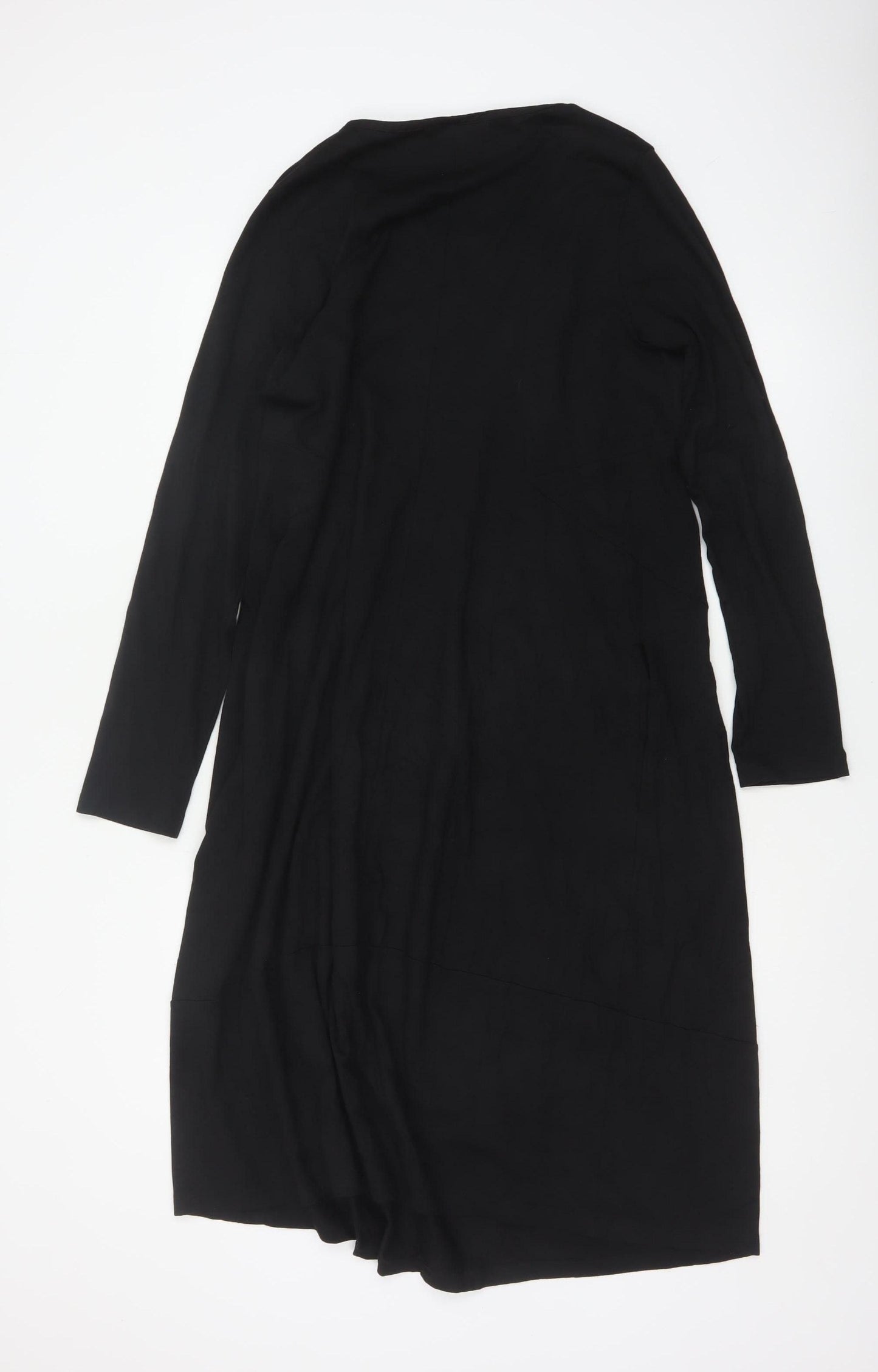 Crea Concept Women Black UK 12 Long Sleeve Scoop Neck Sheath Dress