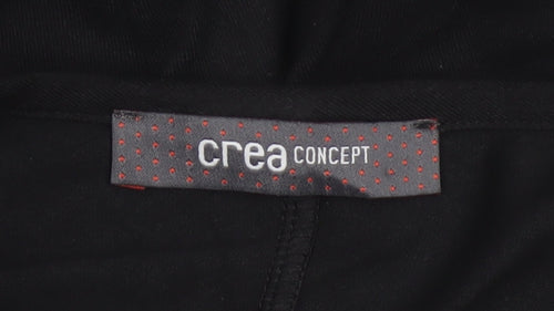 Crea Concept Women Black UK 12 Long Sleeve Scoop Neck Sheath Dress