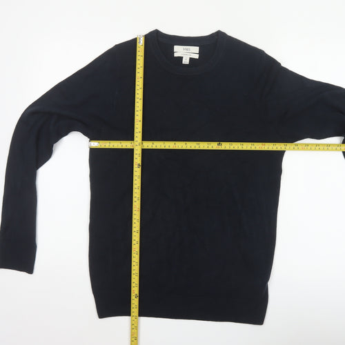Marks & Spencer Men’s Blue S Cashmilon Crew Neck Pullover Jumper