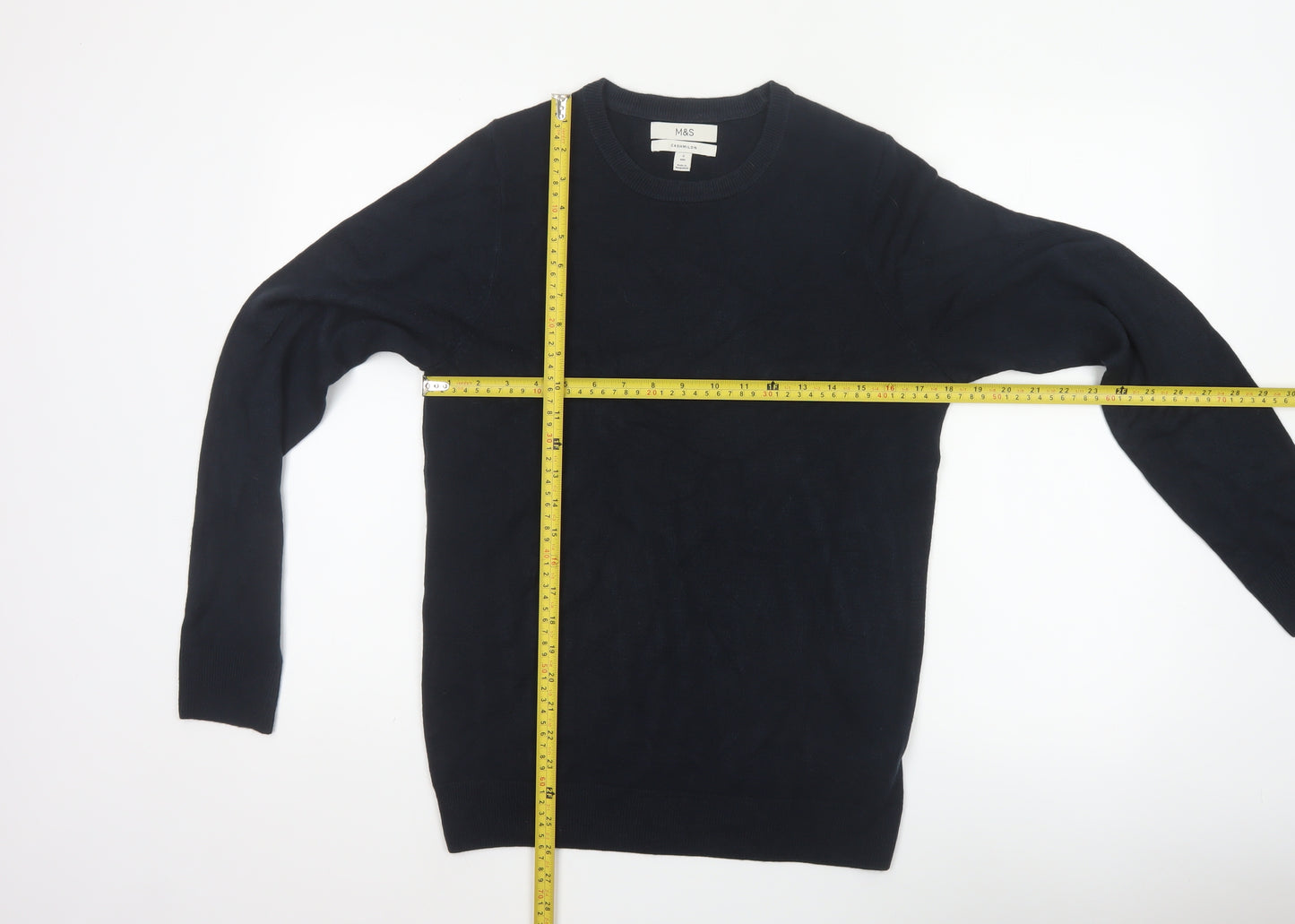 Marks & Spencer Men’s Blue S Cashmilon Crew Neck Pullover Jumper