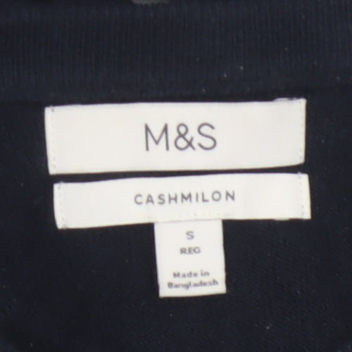 Marks & Spencer Men’s Blue S Cashmilon Crew Neck Pullover Jumper