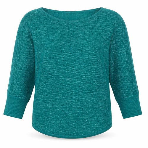 New York & Company Women's Green XS Metallic Knit Pullover Jumper