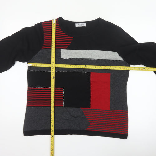 Alexara Women’s Multicoloured Geometric Knit Pullover Jumper L