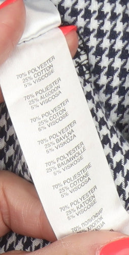 Apricot Women’s Black White Check Cropped Button-Up Shirt UK 14