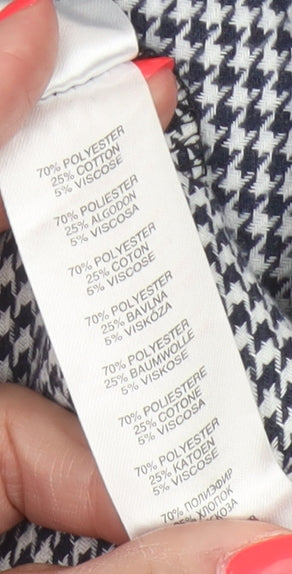 Apricot Women’s Black White Check Cropped Button-Up Shirt UK 14