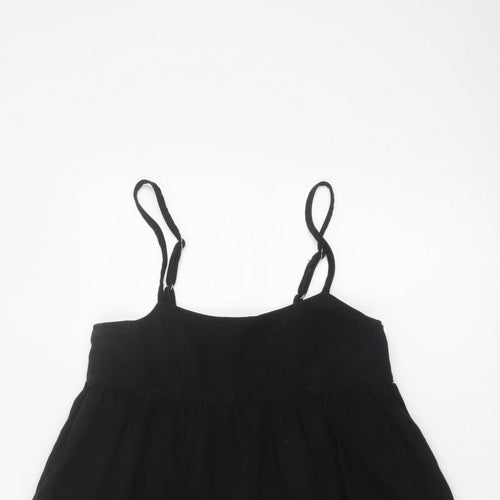 ASOS DESIGN Women Black UK 8 Adjustable Strap Camisole Tank Top