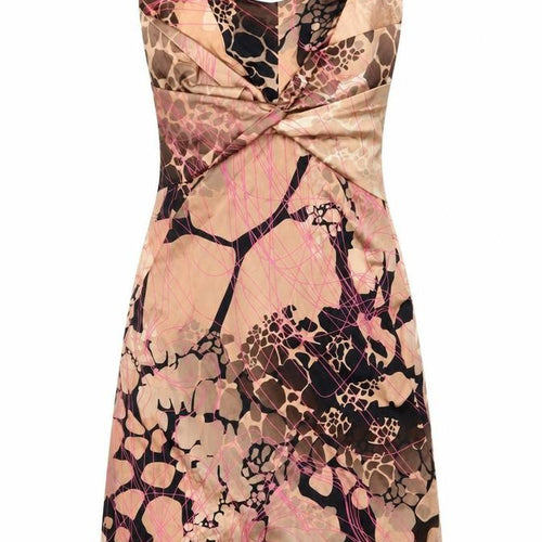 Sarah Arnett Women’s Brown Silk Animal Print Strappy Slip Dress UK 12