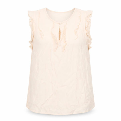 Monsoon Women Ivory UK 10 Ruffle Cap Sleeve Viscose Blouse