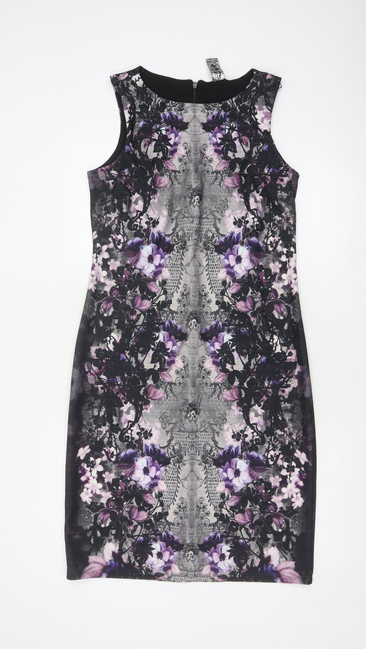 Next Women’s Multicoloured Floral Bodycon Dress UK 14 Sleeveless