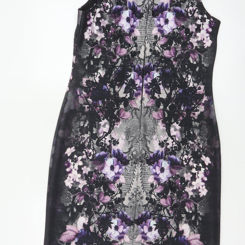 Next Women’s Multicoloured Floral Bodycon Dress UK 14 Sleeveless