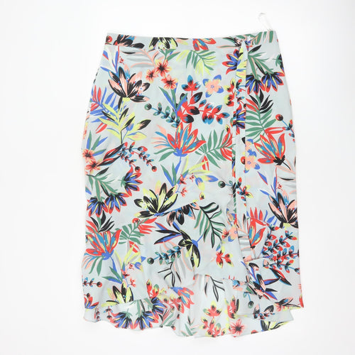 Dorothy Perkins Women’s Multicoloured UK 16 Floral Wrap Midi Skirt