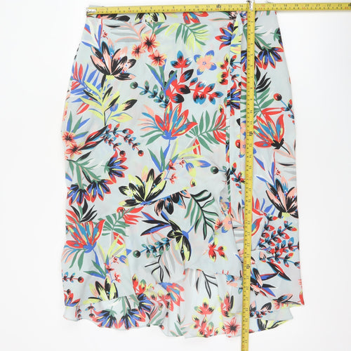 Dorothy Perkins Women’s Multicoloured UK 16 Floral Wrap Midi Skirt