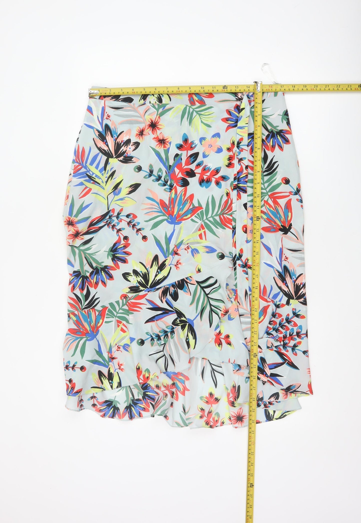 Dorothy Perkins Women’s Multicoloured UK 16 Floral Wrap Midi Skirt