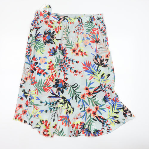 Dorothy Perkins Women’s Multicoloured UK 16 Floral Wrap Midi Skirt