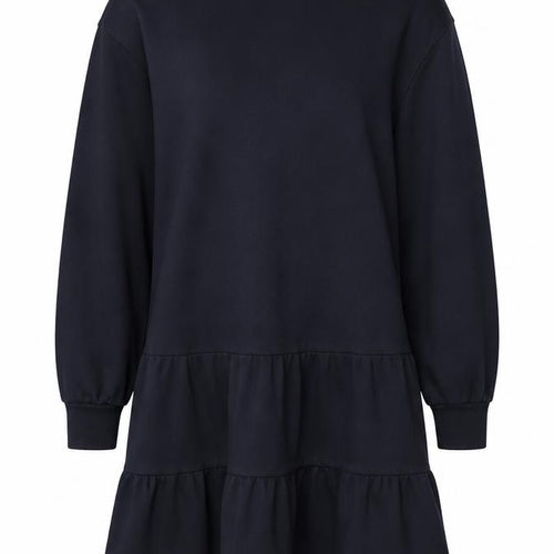 River Island Women Blue S Tiered French Terry Jumper Dress