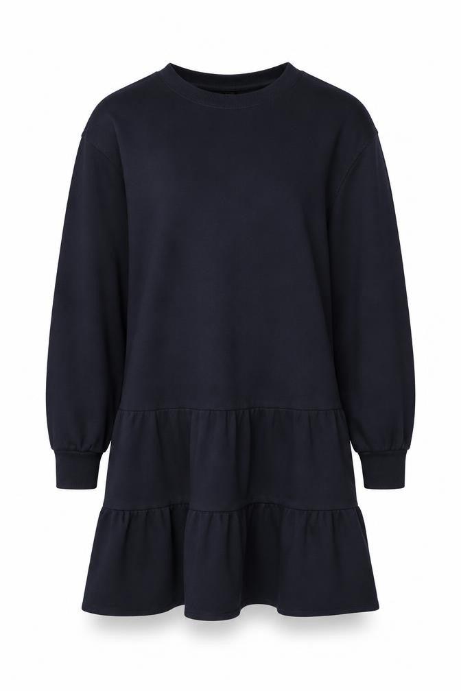 River Island Women Blue S Tiered French Terry Jumper Dress