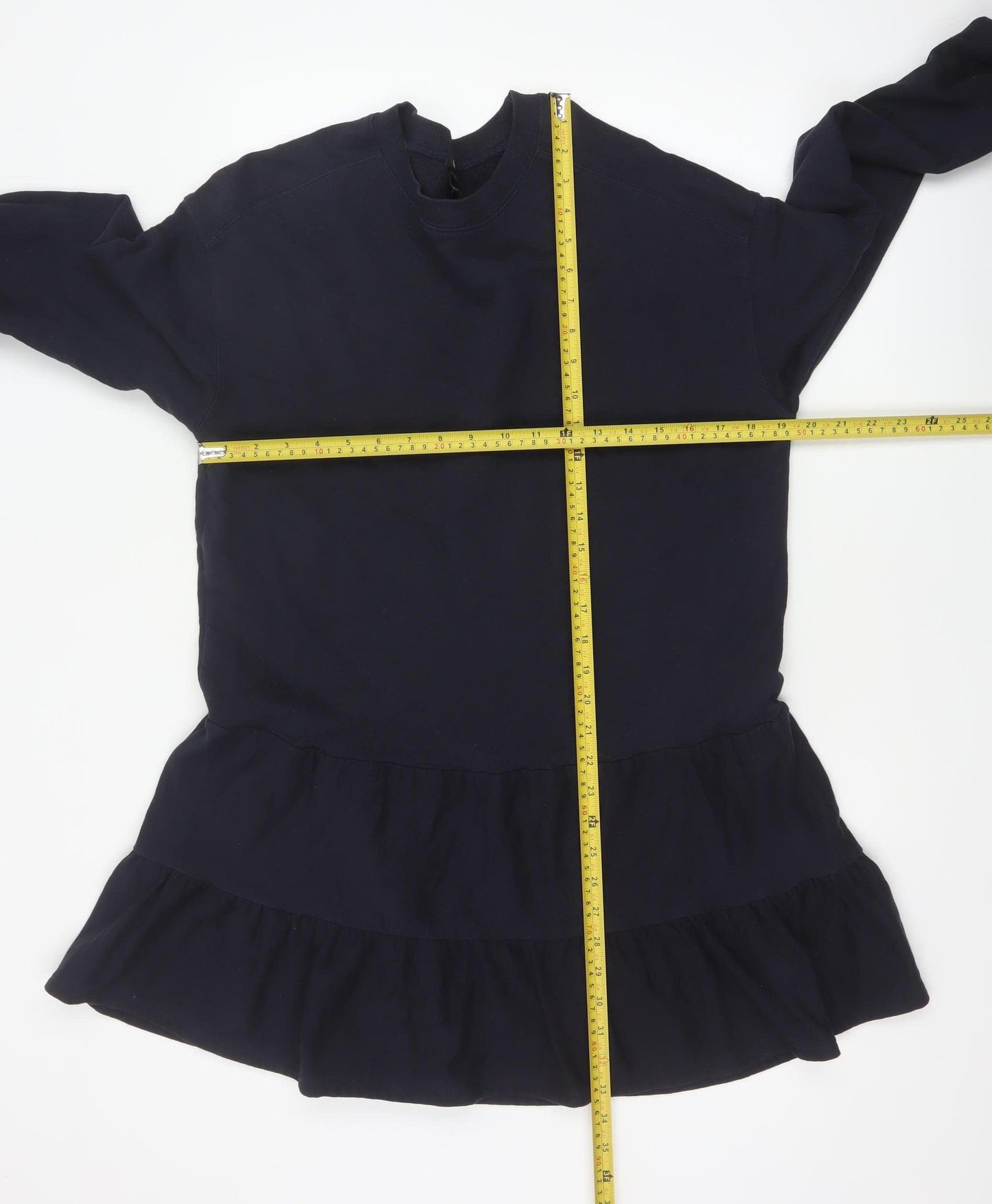 River Island Women Blue S Tiered French Terry Jumper Dress