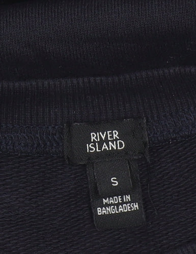 River Island Women Blue S Tiered French Terry Jumper Dress