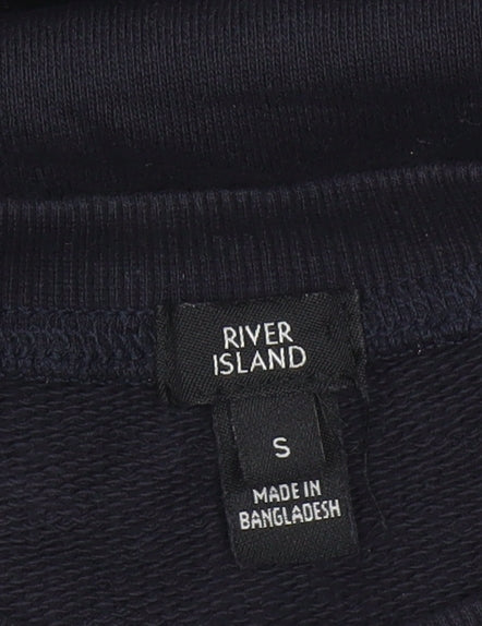 River Island Women Blue S Tiered French Terry Jumper Dress
