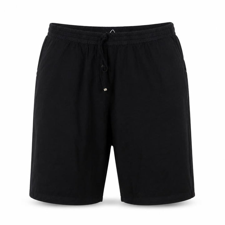 Front view of Anthology Men’s Black UK 28 Drawstring Lightweight Shorts