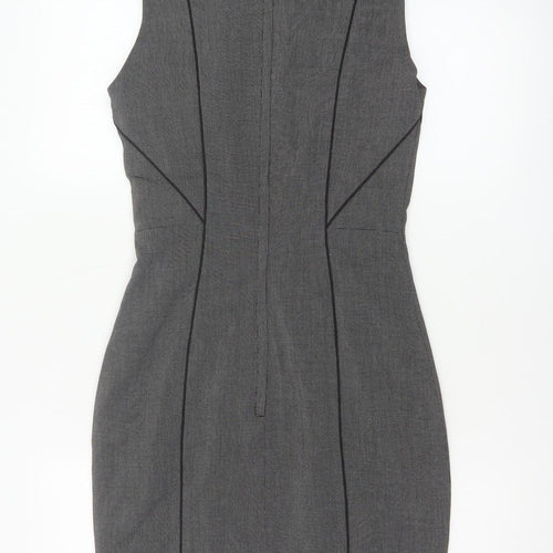 H&M Women Grey UK 6 Sleeveless Sheath Pencil Workwear Dress