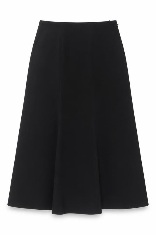 Marks and Spencer Women Black UK 12 Long A-Line Zip Skirt