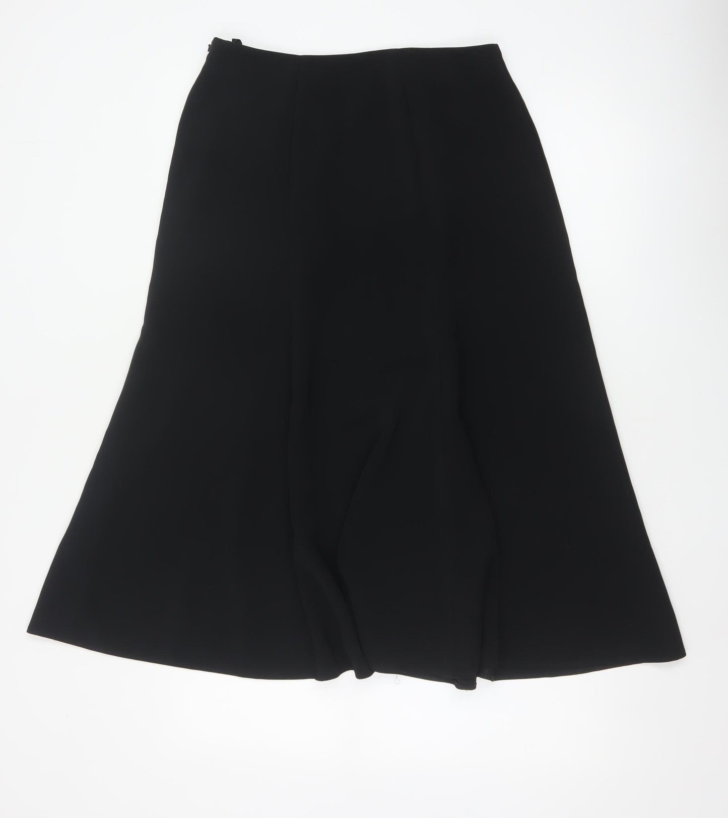 Marks and Spencer Women Black UK 12 Long A-Line Zip Skirt