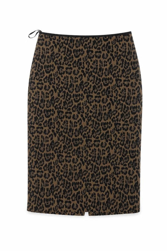 Marks and Spencer Women Brown UK 12 Leopard Print Pencil Midi Skirt