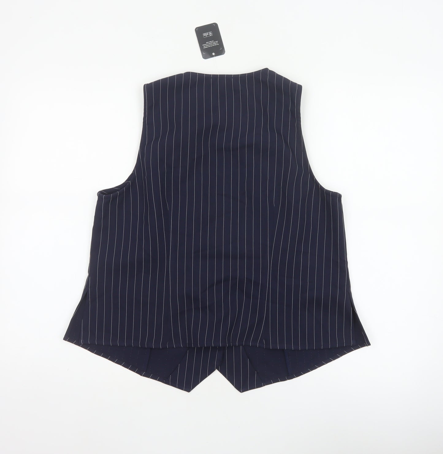 Simply Be Women Navy Pinstripe Tailored Waistcoat Size 14 Workwear
