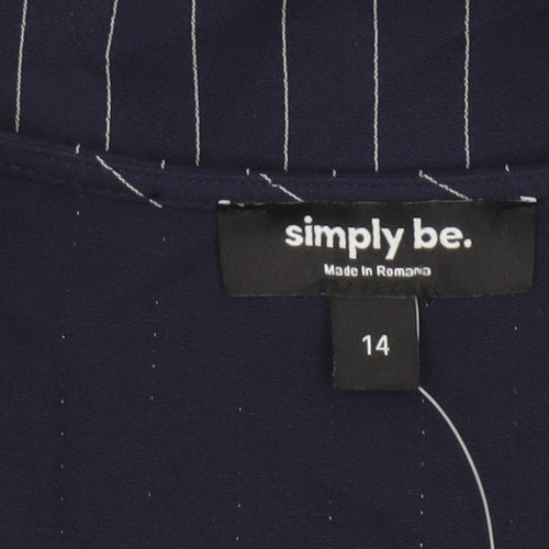 Simply Be Women Navy Pinstripe Tailored Waistcoat Size 14 Workwear