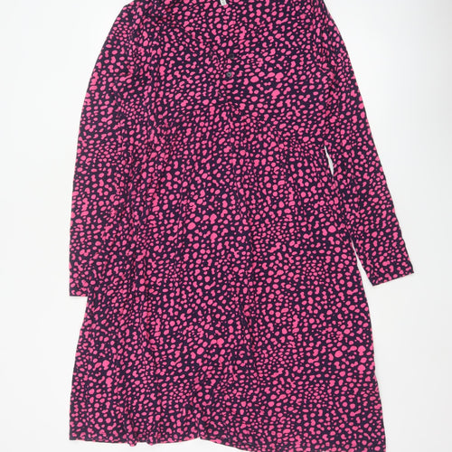 Joules Women’s Blue Pink Animal Print Fit & Flare Dress UK 12