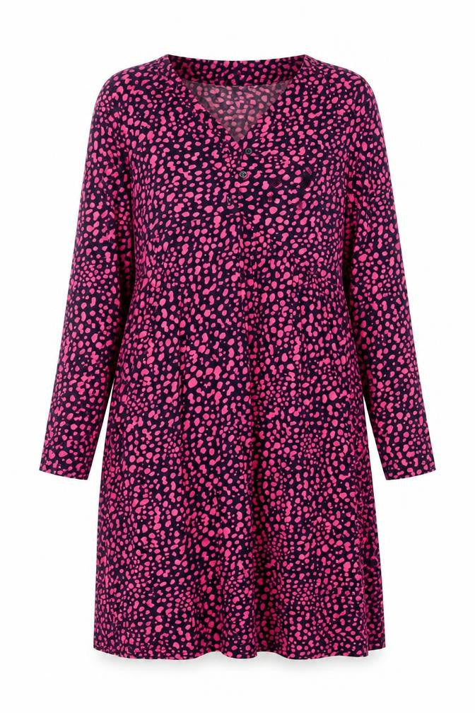 Joules Women’s Blue Pink Animal Print Fit & Flare Dress UK 12