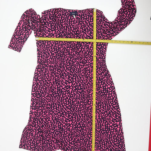 Joules Women’s Blue Pink Animal Print Fit & Flare Dress UK 12