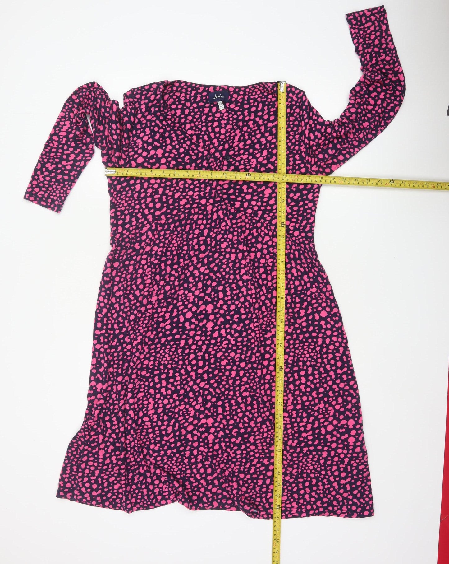 Joules Women’s Blue Pink Animal Print Fit & Flare Dress UK 12