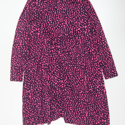 Joules Women’s Blue Pink Animal Print Fit & Flare Dress UK 12
