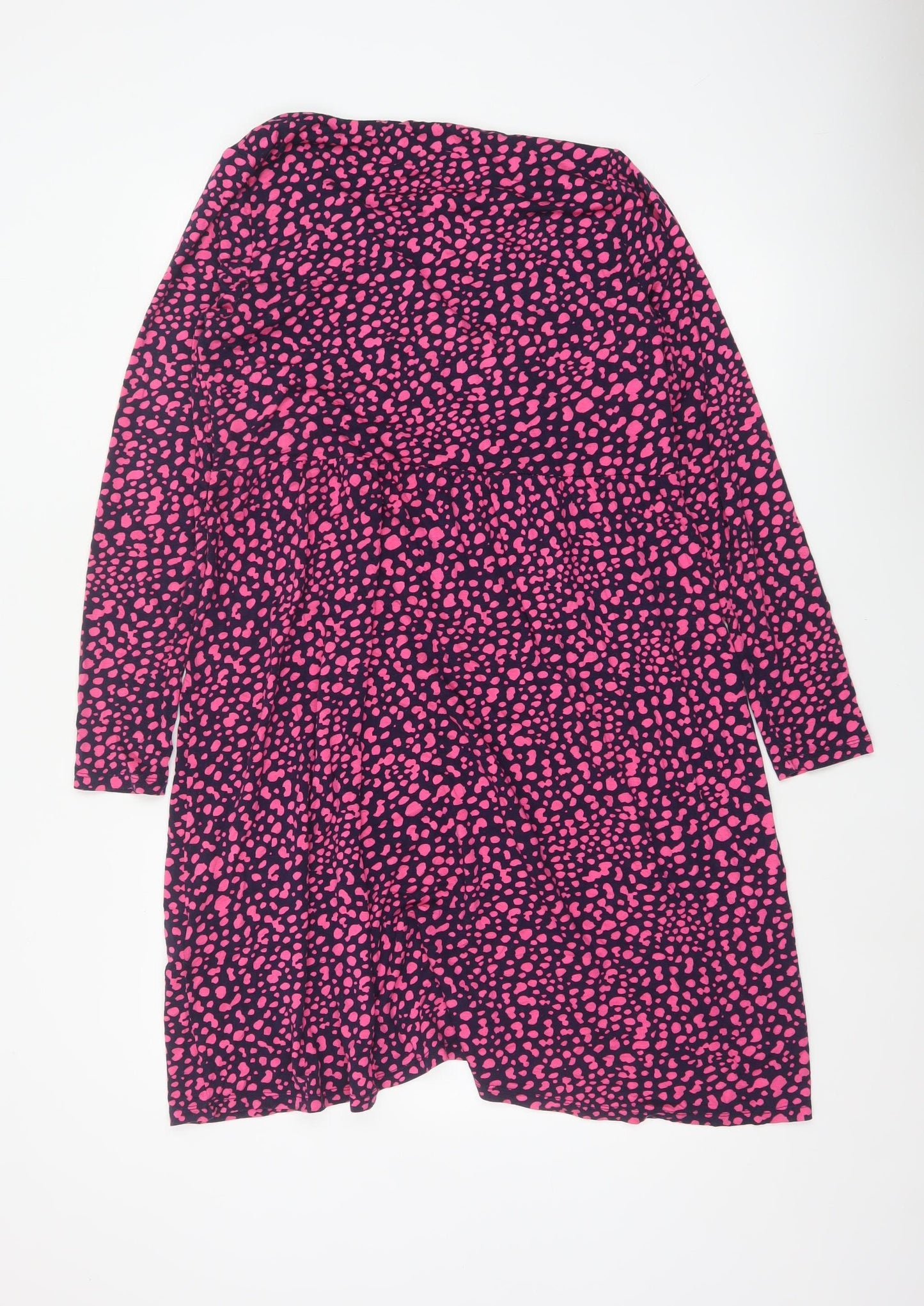 Joules Women’s Blue Pink Animal Print Fit & Flare Dress UK 12