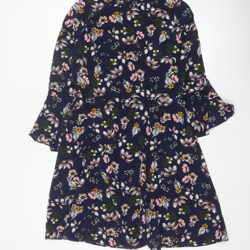 Next Women’s Blue Floral Fit & Flare Knee Length Dress UK 8