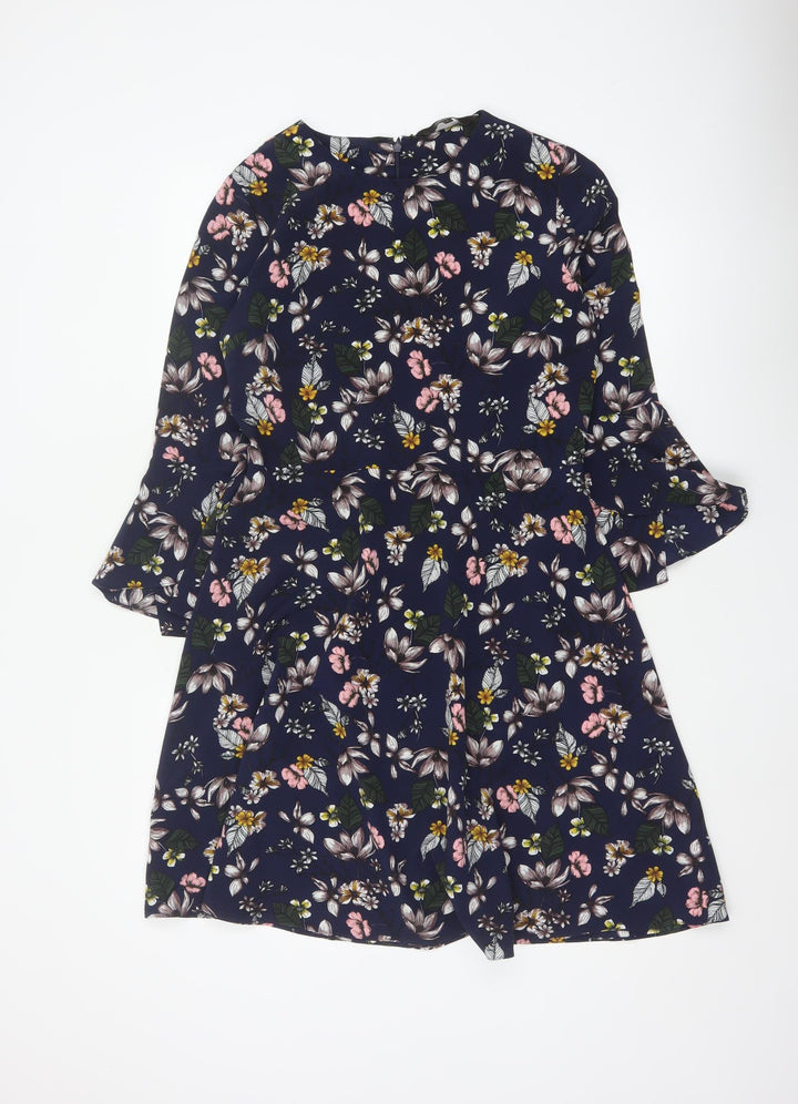 Next Women’s Blue Floral Fit & Flare Knee Length Dress UK 8