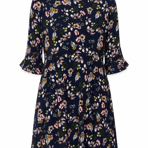 Next Women’s Blue Floral Fit & Flare Knee Length Dress UK 8