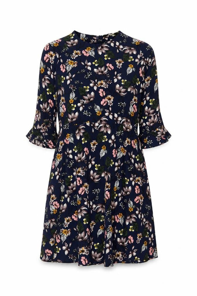 Next Women’s Blue Floral Fit & Flare Knee Length Dress UK 8