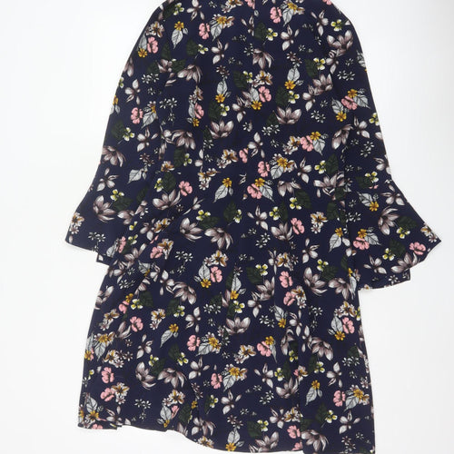 Next Women’s Blue Floral Fit & Flare Knee Length Dress UK 8