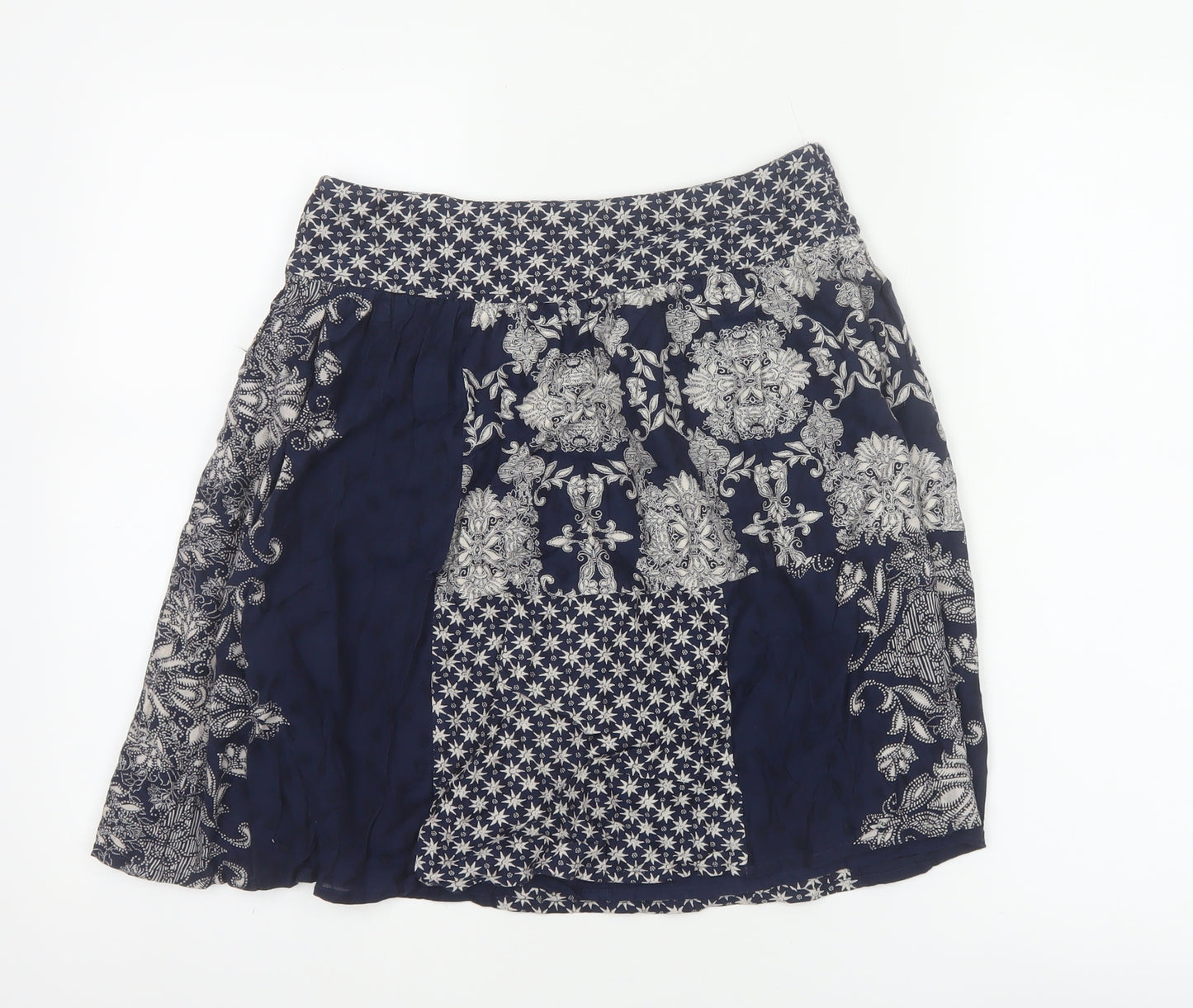 FatFace Women’s Blue Floral A-Line Knee Length Skirt UK 10
