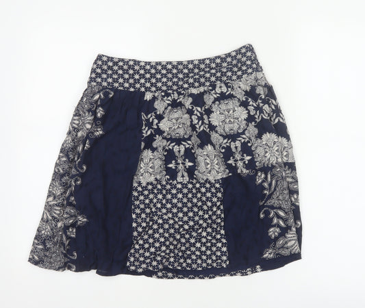 FatFace Women’s Blue Floral A-Line Knee Length Skirt UK 10