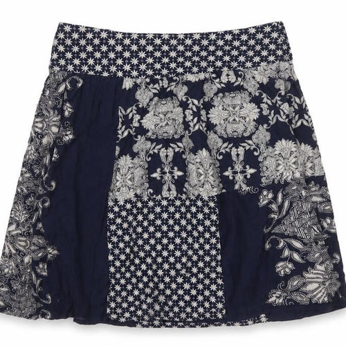 FatFace Women’s Blue Floral A-Line Knee Length Skirt UK 10